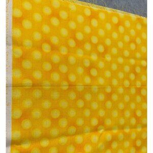 Yellow Polka Dot Fabric 18x22" Quilting Cotton By Moda Fabrics